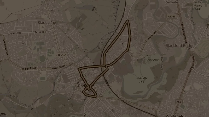 Map of the Eton Hill Road-Bury Road-Spring Lane route