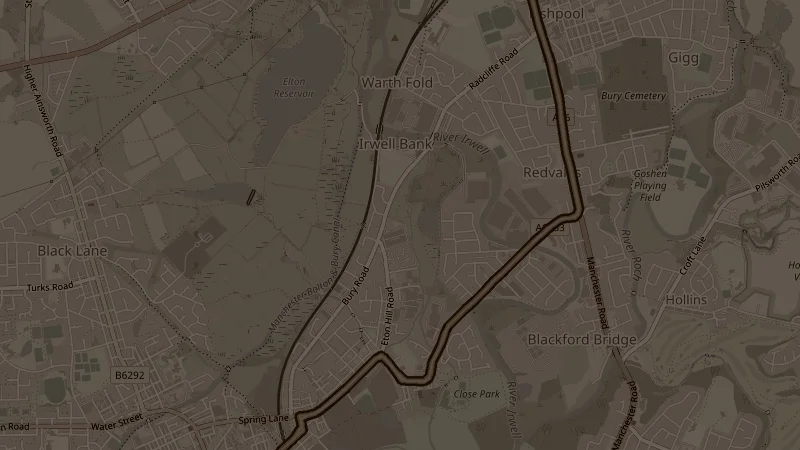 Map of the OAB to Bury route