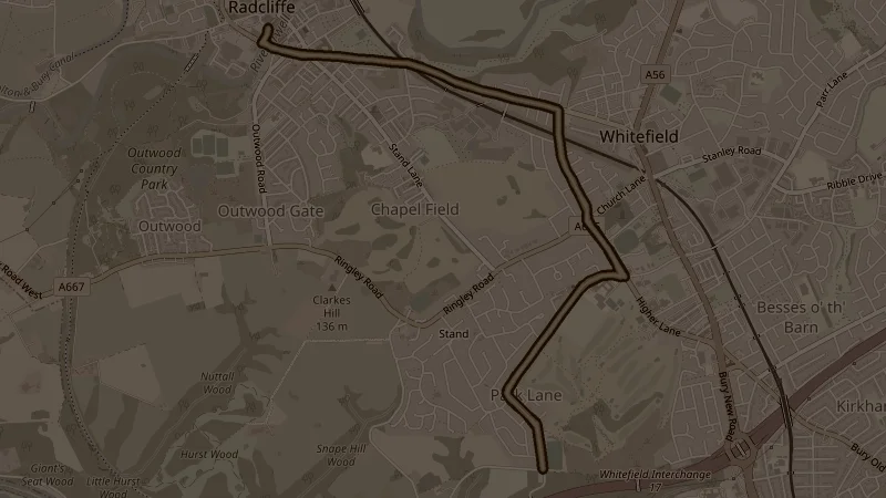 Map of the OAB Market to Phillips Park route