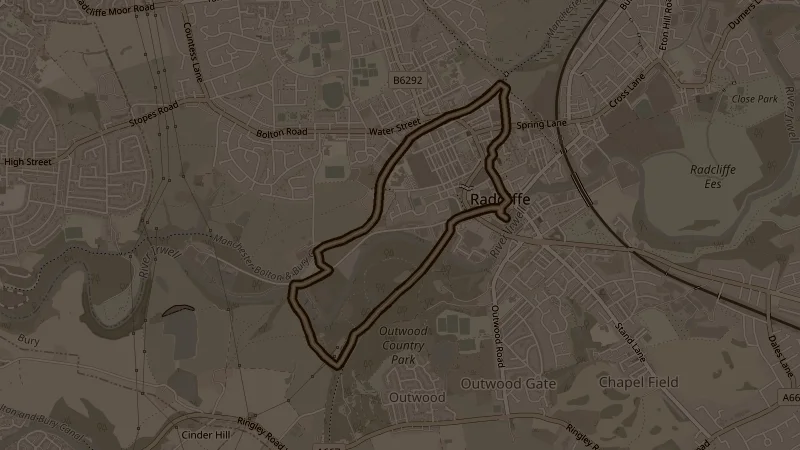 Map of the Outwood, canal, banana path route