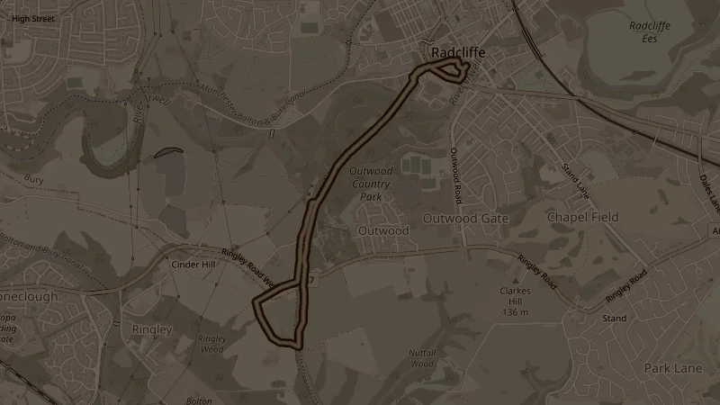 Map of the Outwood to Scout camp and back route