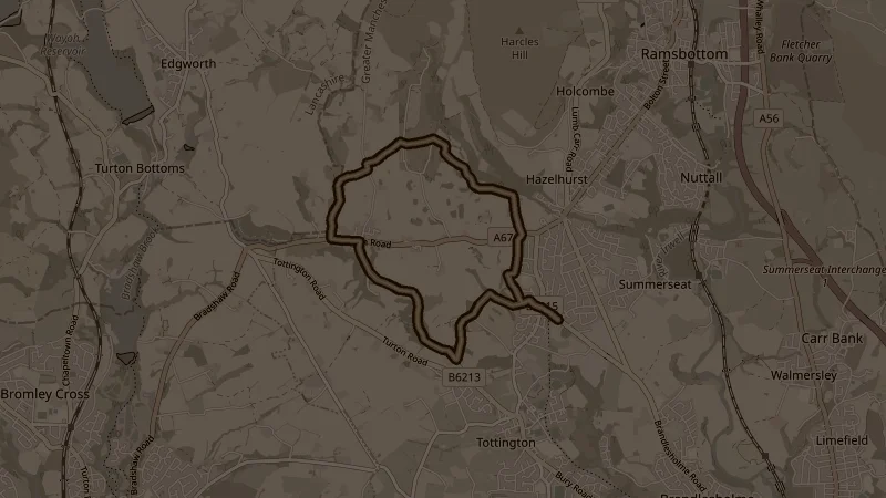Map of the Greenmount and Hawkshaw route