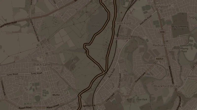 Map of the Withins And Elton Back Via Canal route